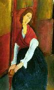 Amedeo Modigliani Jeanne Hebuterne in Red Shawl France oil painting artist
